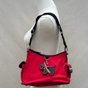 Red Women's Bag with Dog Charm